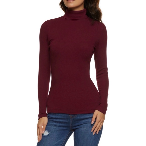 Joseph Tops - L Joseph A. Wine Red Burgundy Women’s Long Sleeve Winter Turtleneck Shirt Top